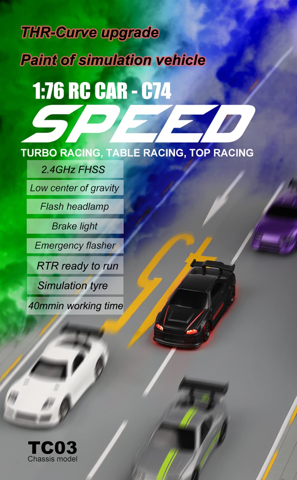 ターボレーシング LIMITED EDITION C74 1/76 RCカー Amazon.co.jp: havcybin 1:76ターボレーシングスケールRCスポーツカー